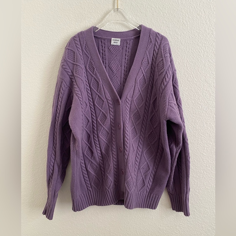 Aritzia Sunday Best Merino Wool Chunky Cardigan Sweater